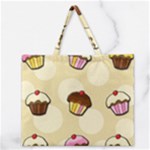 Colorful cupcakes pattern Zipper Large Tote Bag