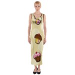 Colorful cupcakes pattern Fitted Maxi Dress