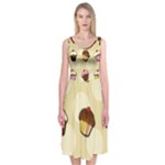 Colorful cupcakes pattern Midi Sleeveless Dress