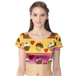 Love cupcakes Short Sleeve Crop Top (Tight Fit)