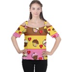 Love cupcakes Women s Cutout Shoulder Tee