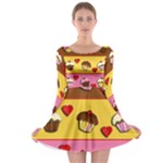 Love cupcakes Long Sleeve Skater Dress