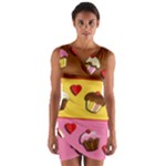 Love cupcakes Wrap Front Bodycon Dress