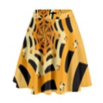 Spider Helloween Yellow High Waist Skirt