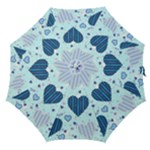 Light and Dark Blue Hearts Straight Umbrellas