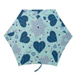 Light and Dark Blue Hearts Mini Folding Umbrellas