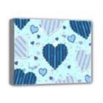 Light and Dark Blue Hearts Deluxe Canvas 14  x 11 