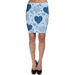 Light and Dark Blue Hearts Bodycon Skirt