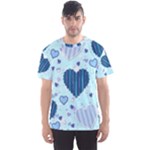 Light and Dark Blue Hearts Men s Sport Mesh Tee