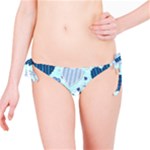 Light and Dark Blue Hearts Bikini Bottom