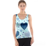 Light and Dark Blue Hearts Tank Top