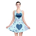 Light and Dark Blue Hearts Reversible Skater Dress