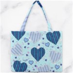 Light and Dark Blue Hearts Mini Tote Bag