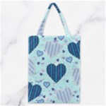 Light and Dark Blue Hearts Classic Tote Bag