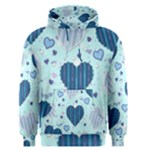 Light and Dark Blue Hearts Men s Pullover Hoodie