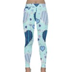 Light and Dark Blue Hearts Classic Yoga Leggings