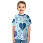 Light and Dark Blue Hearts Kids  Sport Mesh Tee