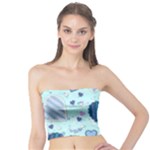 Light and Dark Blue Hearts Tube Top