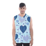 Light and Dark Blue Hearts Men s Basketball Tank Top