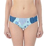 Light and Dark Blue Hearts Hipster Bikini Bottoms