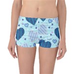 Light and Dark Blue Hearts Reversible Bikini Bottoms