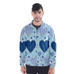 Light and Dark Blue Hearts Wind Breaker (Men)