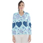 Light and Dark Blue Hearts Wind Breaker (Women)