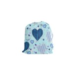 Light and Dark Blue Hearts Drawstring Pouches (XS) 