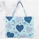 Light and Dark Blue Hearts Medium Tote Bag