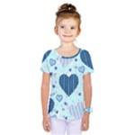 Light and Dark Blue Hearts Kids  One Piece Tee