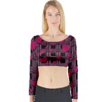 Harts pattern Long Sleeve Crop Top