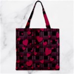 Harts pattern Zipper Grocery Tote Bag