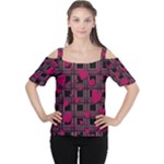 Harts pattern Women s Cutout Shoulder Tee