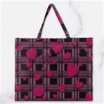 Harts pattern Zipper Large Tote Bag