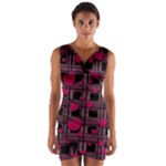 Harts pattern Wrap Front Bodycon Dress