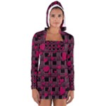 Harts pattern Women s Long Sleeve Hooded T-shirt