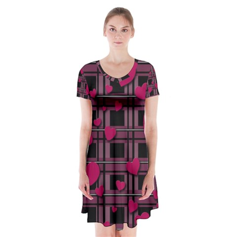 Harts pattern Short Sleeve V