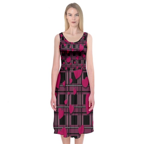 Harts pattern Midi Sleeveless Dress from ArtsNow.com