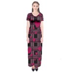 Harts pattern Short Sleeve Maxi Dress