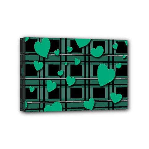 Green love Mini Canvas 6  x 4  from ArtsNow.com