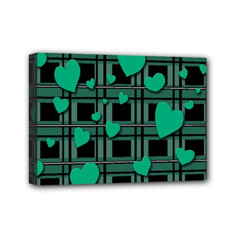 Green love Mini Canvas 7  x 5  from ArtsNow.com