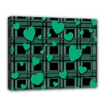 Green love Canvas 14  x 11 