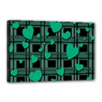 Green love Canvas 18  x 12 