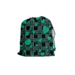 Green love Drawstring Pouches (Medium) 