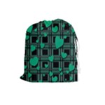 Green love Drawstring Pouches (Large) 