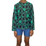 Green love Kids  Long Sleeve Swimwear