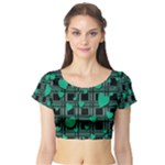 Green love Short Sleeve Crop Top (Tight Fit)