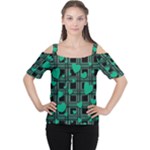 Green love Women s Cutout Shoulder Tee