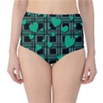 Green love High-Waist Bikini Bottoms