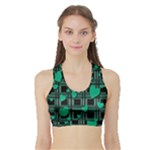 Green love Sports Bra with Border